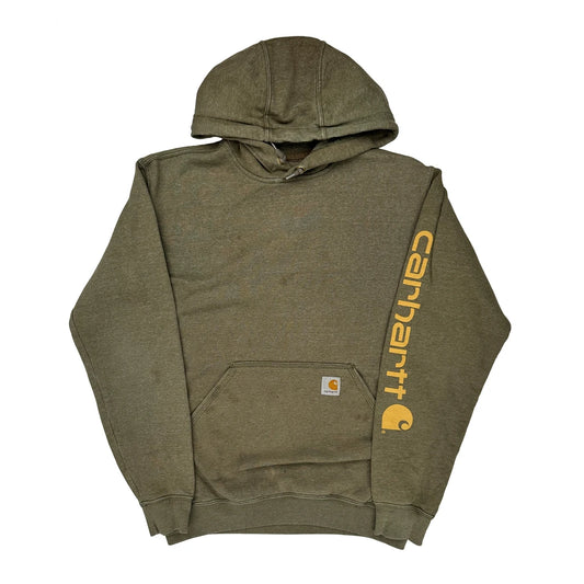 Vintage Carhartt Hoodie - Small Green Cotton Blend