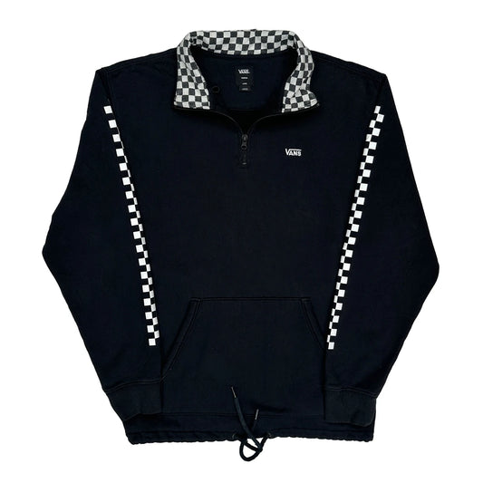Versa Vans Checked 1/4 Zip - Large Black Cotton