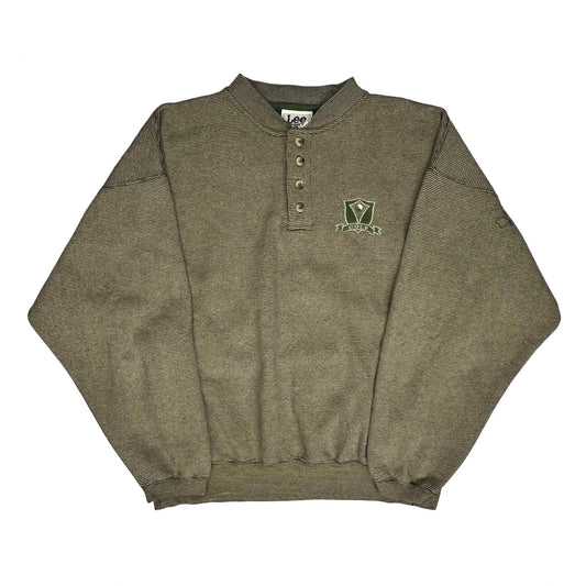 Henley Lee Sport Graphic Sweatshirt - Large Beige Polyester Blend