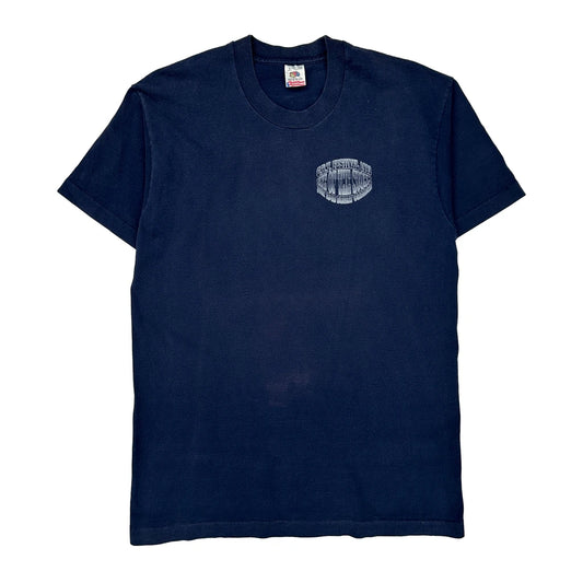 Fruit Of The Loom Single Stitch T-Shirt - Large Navy Cotton