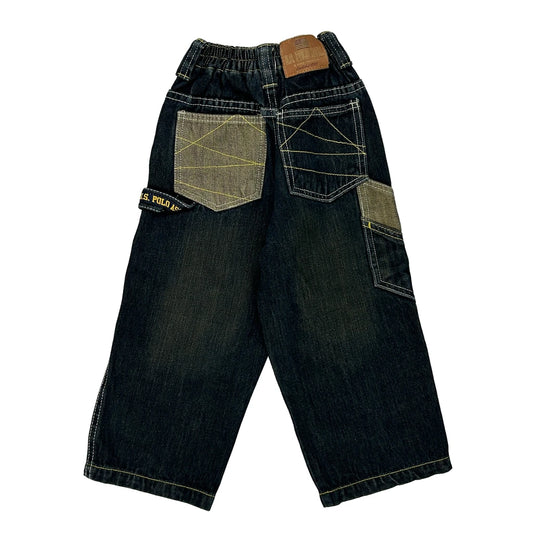 Age 3 U.S. Polo Assn. Cargo Jeans - XS Dark Wash Cotton