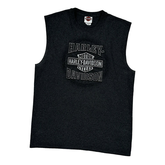 Landers Harley-Davidson Little Rock Arkansas Harley Davidson Graphic Vest - Large Grey Cotton Blend