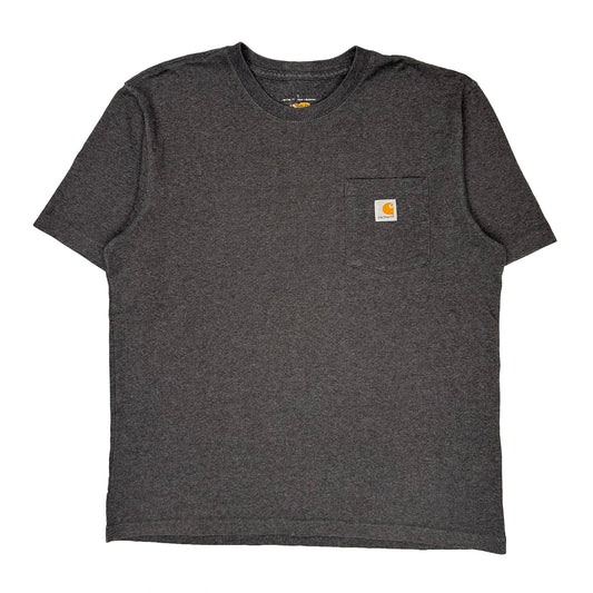 Carhartt T-Shirt - Large Grey Cotton Blend