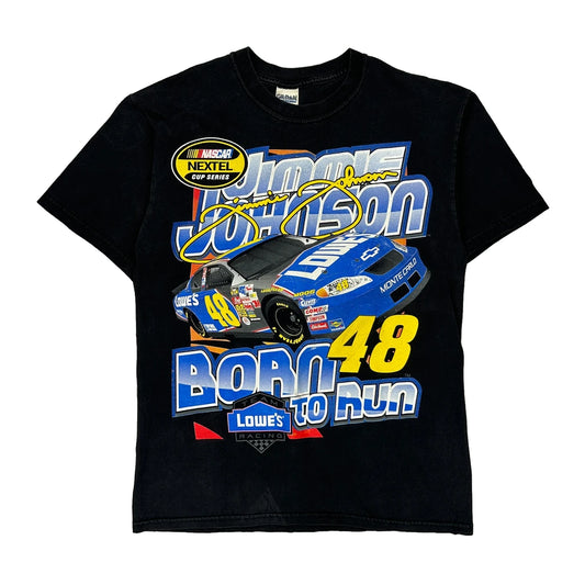 Jimmie Johnson Gildan Nascar T-Shirt - Medium Black Cotton