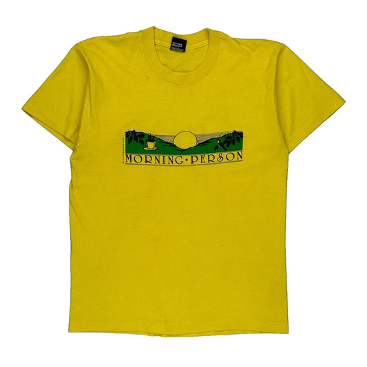 Screen Stars Single Stitch T-Shirt - Large Yellow Cotton Blend