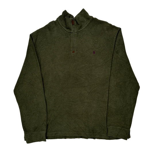Polo By Ralph Lauren 1/4 Zip - 2XL Green Cotton