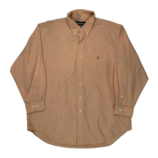 Ralph Lauren Checked Shirt - XL Orange Cotton