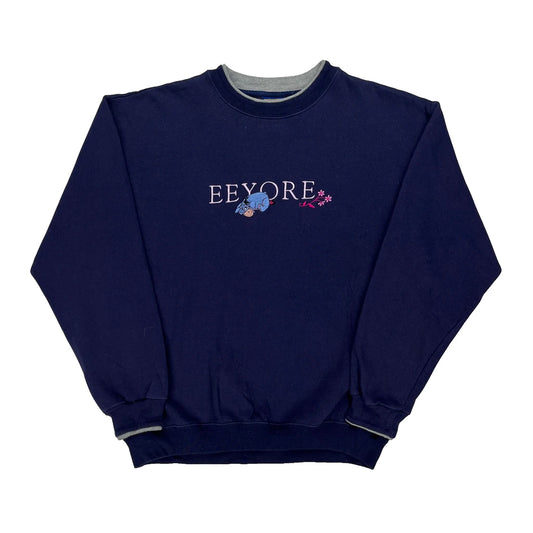 Eeyore Disney Cartoon Sweatshirt - Medium Navy Cotton