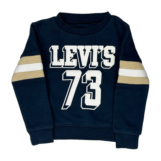 Vintage Age 1-2 Yrs Levis Long Sleeve T-Shirt - 2XS Navy Cotton
