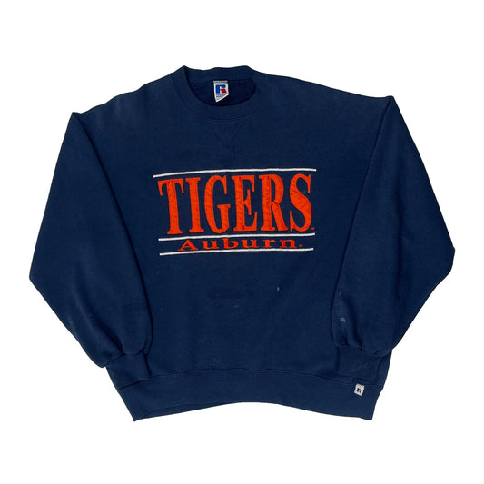 Made In USA Russell Athletic Auburn Sweatshirt - XL Navy Cotton Blend