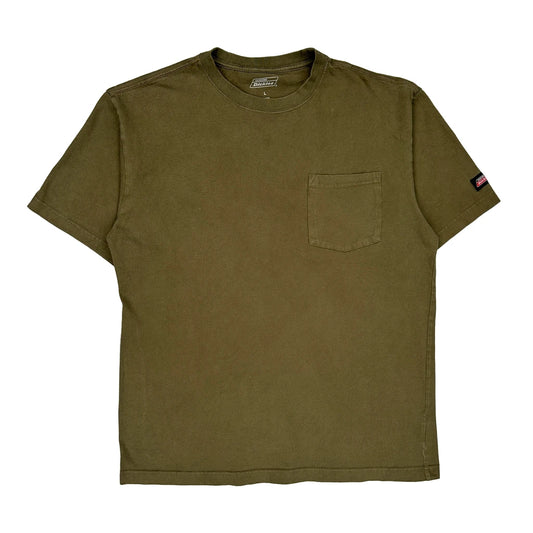 Dickies T-Shirt - Large Green Cotton