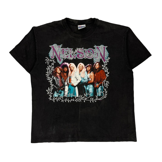 Nelson Tour Hanes Single Stitch T-Shirt - XL Black Cotton