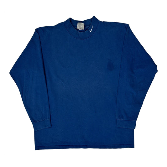 Nike Long Sleeve T-Shirt - Large Blue Cotton