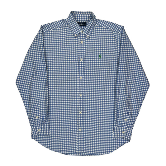 Vintage Polo By Ralph Lauren Checked Shirt - Small Blue Cotton
