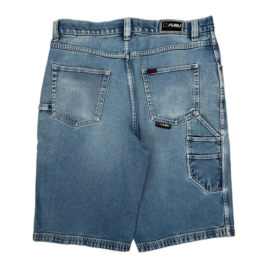 Fubu Denim Shorts - 40W 11L Light Wash Cotton