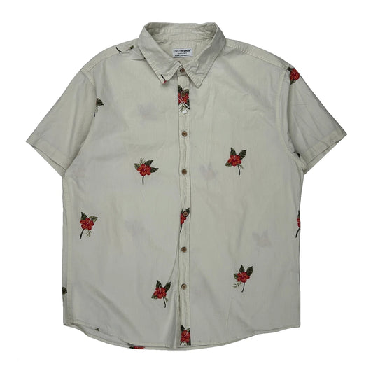 Eighth Avenue Floral Patterned Shirt - XL Cream Cotton