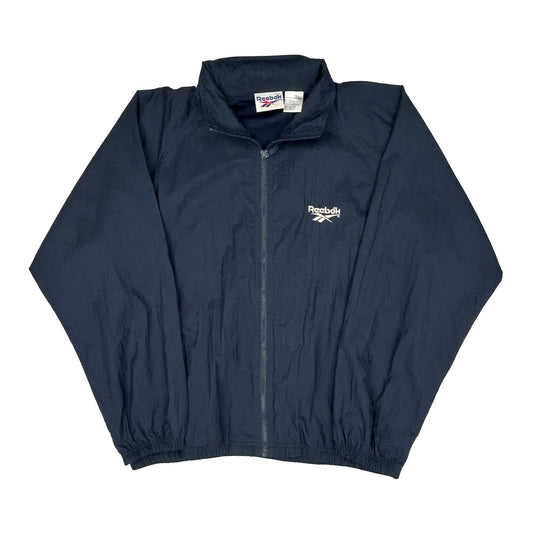 Vintage Reebok Windbreaker - Medium Navy Nylon