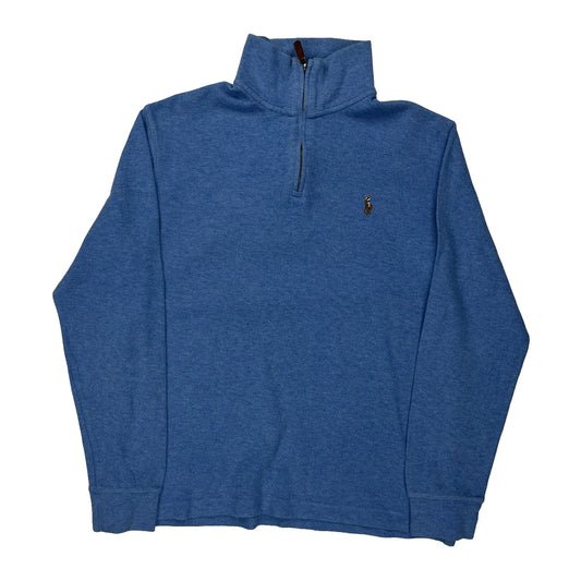 Polo By Ralph Lauren 1/4 Zip - Small Blue Cotton