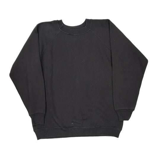 Vintage 90S Made In USA Hanes Blank Sweatshirt - 2XL Black Cotton Blend