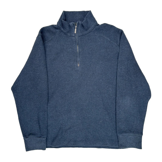 Calvin Klein 1/4 Zip - Large Blue Cotton