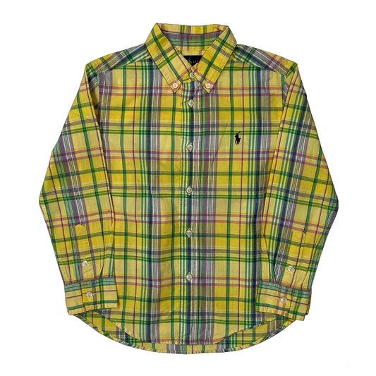 Age 4 Ralph Lauren Checked Shirt - XS Yellow Cotton