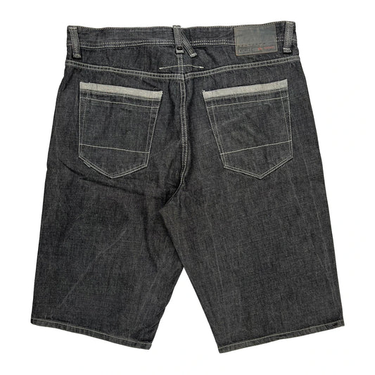 Sean John Hip Hop Denim Shorts - 38W 12L Grey Denim