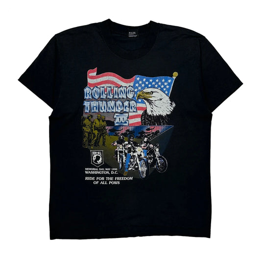 Vintage Screen Stars Single Stitch T-Shirt - XL Black Cotton Blend