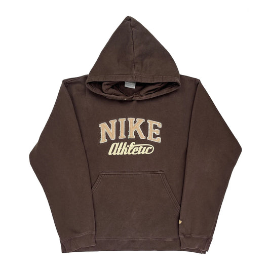 Nike Spellout Hoodie - Large Brown Cotton