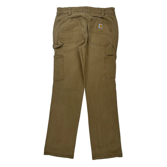 Carhartt Carpenter Trousers - 29W 32L Khaki Cotton