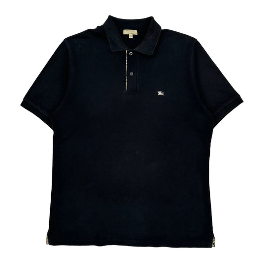 Burberry Polo Shirt - Large Black Cotton