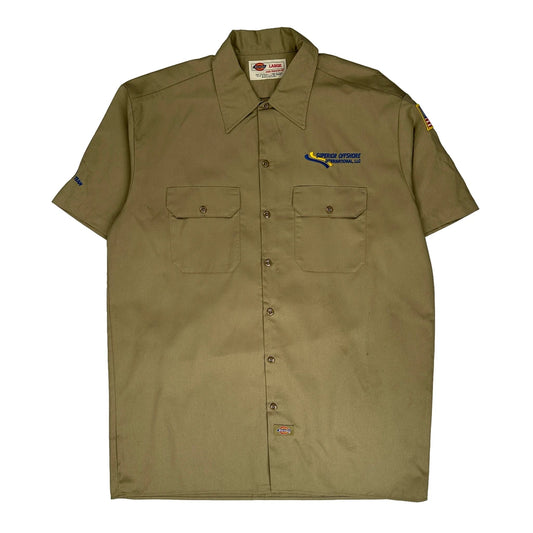 Superior Offshore International, Llc Dickies Short Sleeve Shirt - Large Khaki Polyester Blend