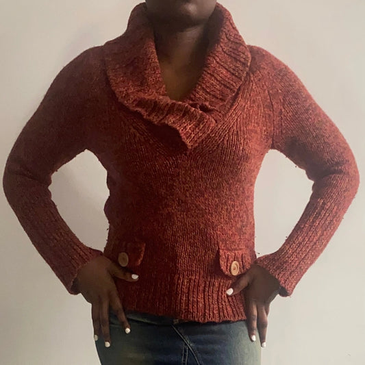 Vintage orange Max & Co Jumper - womens medium