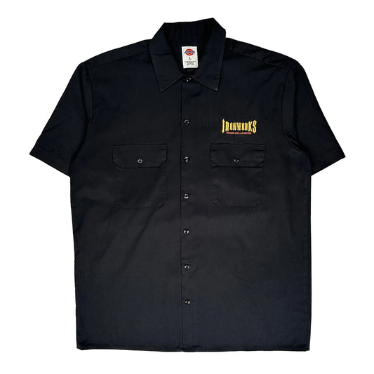 Ironworks – Forged With A Purpose Dickies Spellout Short Sleeve Shirt - Large Black Polyester Blend
