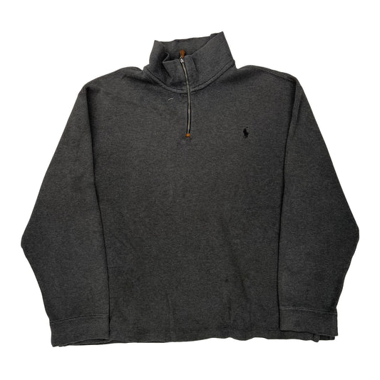 Polo By Ralph Lauren 1/4 Zip - 2XL Grey Cotton