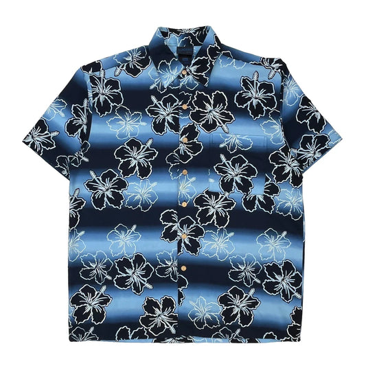 Vintage Extreme Gear Floral Hawaiian Shirt - Medium Blue Polyester