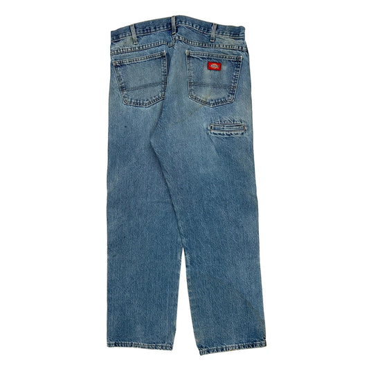 Dickies Double Knee Carpenter Jeans - 34W 30L Blue Cotton