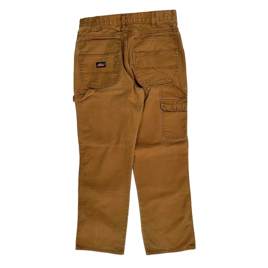 Dickies Double Knee Carpenter Pants - 32W 31L Brown Cotton