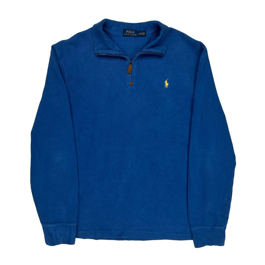 Polo By Ralph Lauren 1/4 Zip - Large Blue Cotton