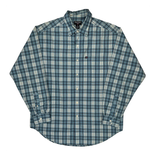 Vintage Polo By Ralph Lauren Checked Shirt - Medium Blue Cotton