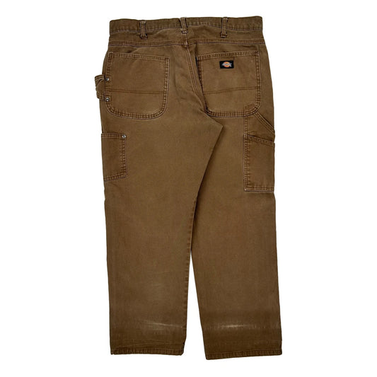 Dickies Carpenter Trousers - 34W 29L Brown Cotton