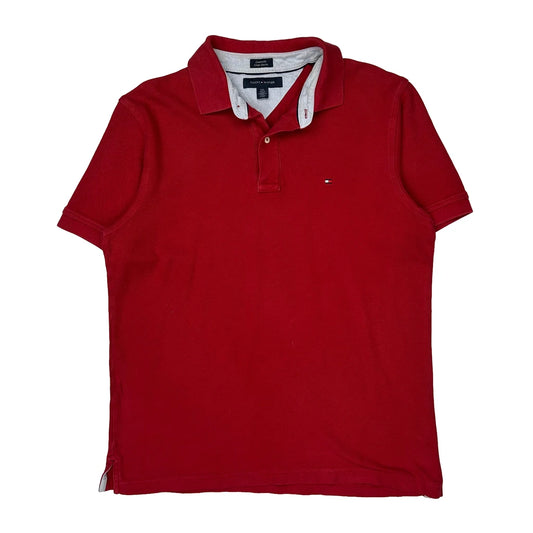 Vintage Tommy Hilfiger Polo Shirt - Large Red Cotton