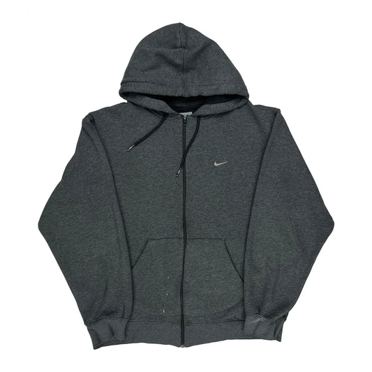 Nike Hoodie - Large Grey Cotton Blend