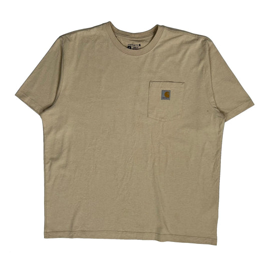 Vintage Carhartt T-Shirt - XL Beige Cotton