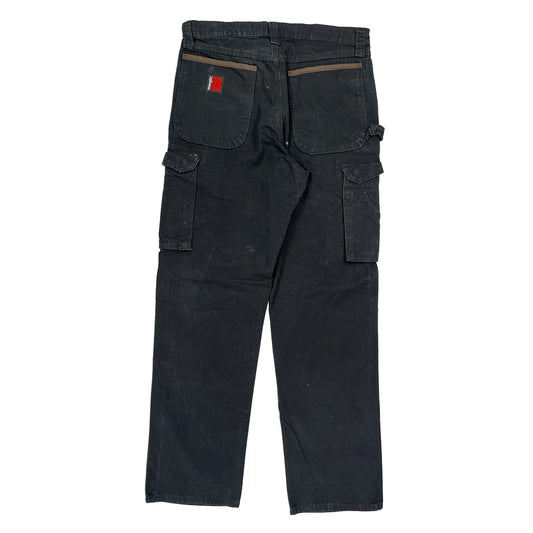 Wrangler Cargo Trousers - 32W 34L Black Cotton