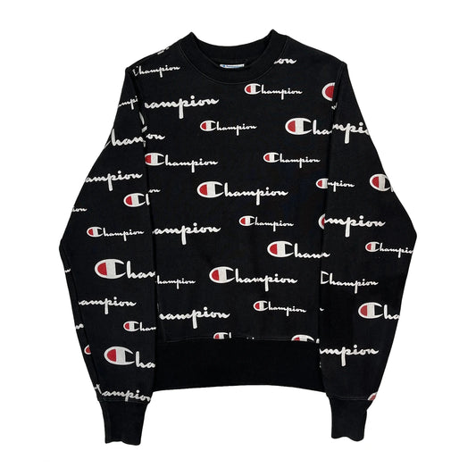 Reverse Weave Champion Sweatshirt - Small Black Cotton