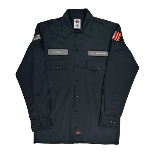 Halliburton Dickies Shirt - Small Black Polyester Blend