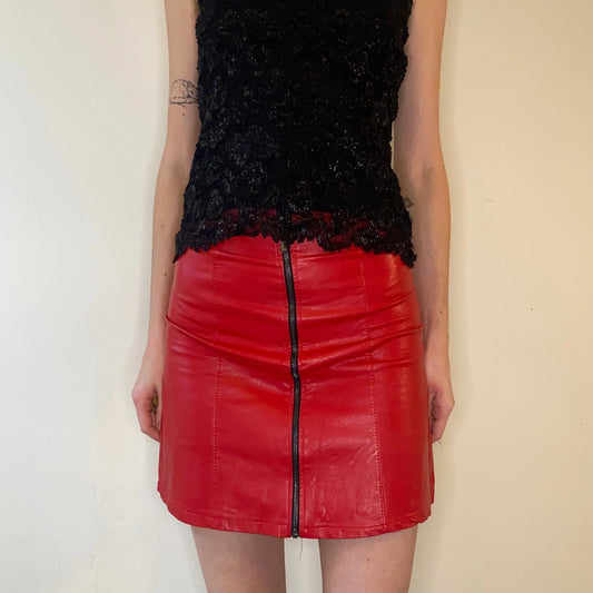Vintage red Unbranded Mini Skirt - womens 28" waist