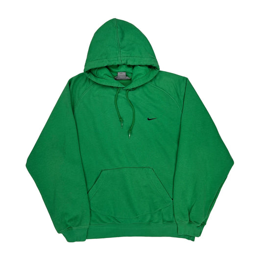 Vintage Nike Hoodie - Large Green Cotton