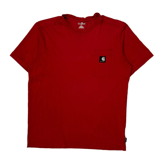 Carhartt T-Shirt - Medium Red Cotton Blend