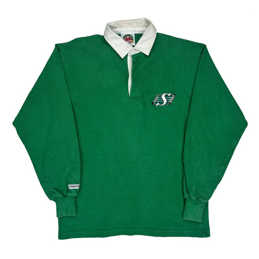 Saskatchewan Roughriders Barbarian Rugby Shirt - Large Green Cotton